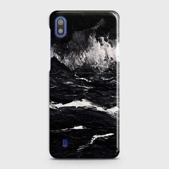 SAMSUNG GALAXY A10 Cover - Black Ocean Marble Trendy Printed Hard Case with Life Time Colors Guarantee ( Fast Delivery )