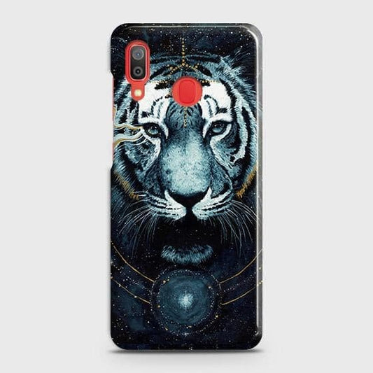 SAMSUNG GALAXY A30 Cover - Vintage Galaxy Tiger Printed Hard Case with Life Time Colors Guarantee b64 ( Fast Delivery )