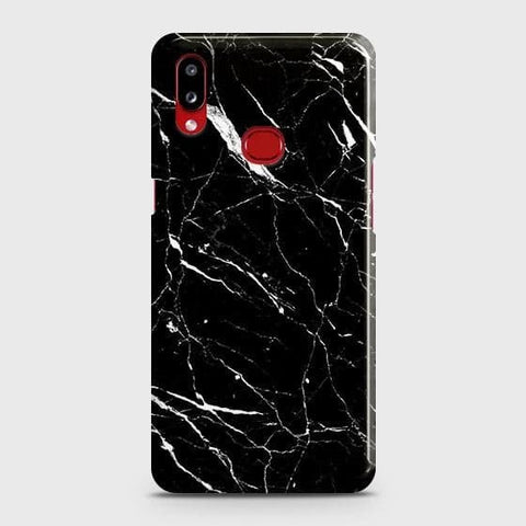 Samsung Galaxy A10s Cover - Trendy Black Marble Printed Hard Case with Life Time Colors Guarantee ( Fast Delivery )