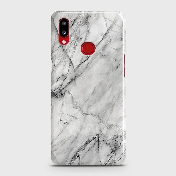 Samsung Galaxy A10s Cover - Matte Finish - Trendy White Floor Marble Printed Hard Case with Life Time Colors Guarantee - D2(1) ( Fast Delivery )