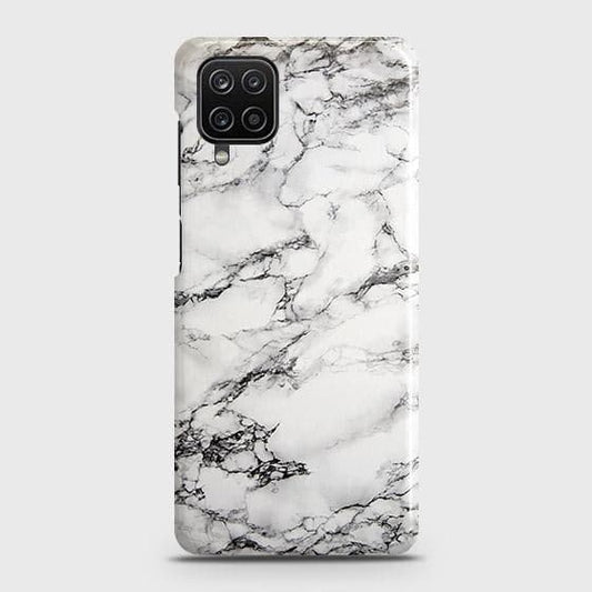 Samsung Galaxy A12 Nacho Cover - Matte Finish - Trendy Mysterious White Marble Printed Hard Case with Life Time Colors Guarantee b-70(Fast Delivery)