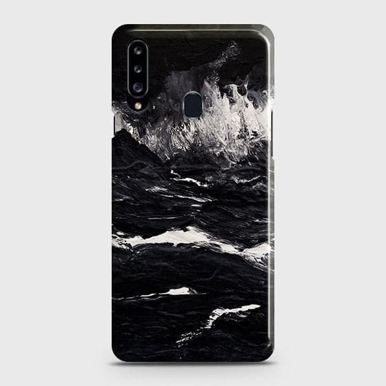 Samsung Galaxy A20s Cover - Black Ocean Marble Trendy Printed Hard Case with Life Time Colors Guarantee b64 ( Fast Delivery )