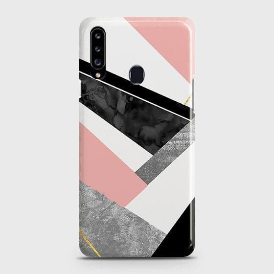 Samsung Galaxy A20s Cover - Matte Finish - Geometric Luxe Marble Trendy Printed Hard Case with Life Time Colors Guarantee ( Fast Delivery )