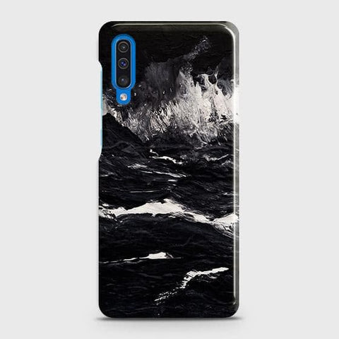 Samsung Galaxy A50s Cover - Black Ocean Marble Trendy Printed Hard Case with Life Time Colors Guarantee ( Fast Delivery )