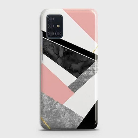 Samsung Galaxy A51 Cover - Matte Finish - Geometric Luxe Marble Trendy Printed Hard Case with Life Time Colors Guarantee ( Fast Delivery )