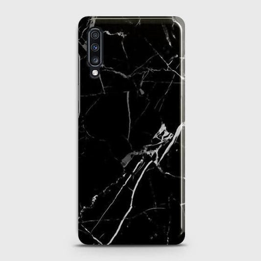 Samsung Galaxy A70 Cover - Black Modern Classic Marble Printed Hard Case with Life Time Colors Guarantee ( Fast Delivery )