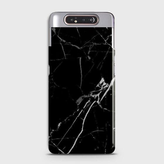 Samsung Galaxy A80 Cover - Black Modern Classic Marble Printed Hard Case with Life Time Colors Guarantee (Fast Delivery)