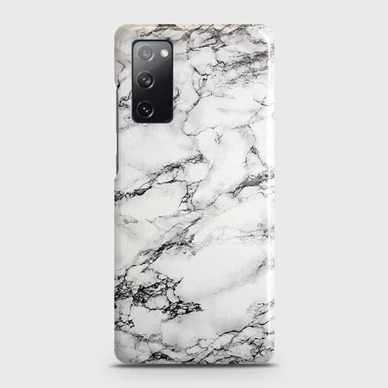 Samsung Galaxy S20 FE Cover - Matte Finish - Trendy White Floor Marble Printed Hard Case with Life T ime Colors Guarantee ( Fast Delivery )