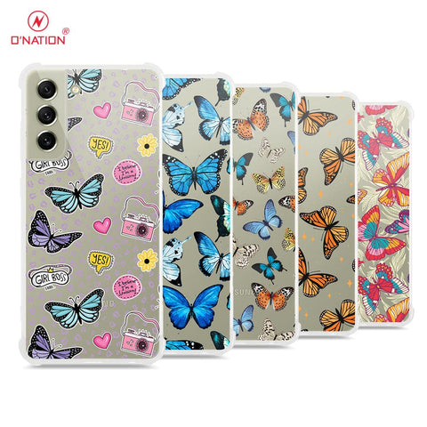 Samsung Galaxy S21 FE 5G Cover - O'Nation Butterfly Dreams Series - 9 Designs - Clear Phone Case - Soft Silicon Borders (Fast Delivery)