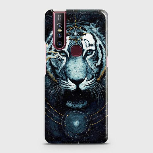 VIVO V15 Cover - Vintage Galaxy Tiger Printed Hard Case with Life Time Colors Guarantee ( Fast Delivery )