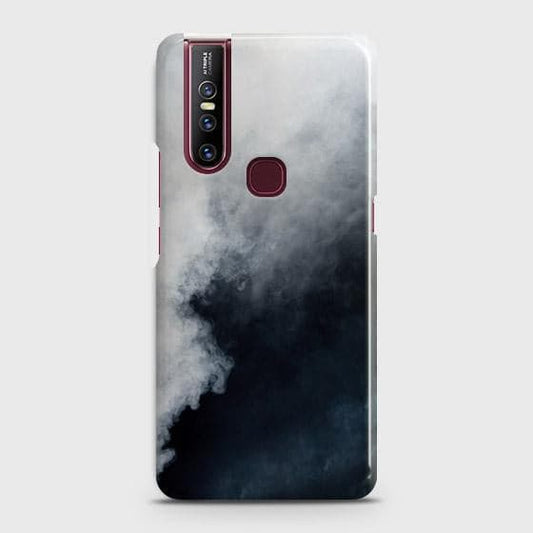 Vivo V15 Cover - Matte Finish - Trendy Misty White and Black Marble Printed Hard Case with Life Time Colors Guarantee ( Fast Delivery )