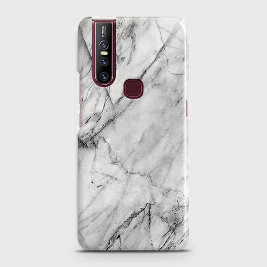 VIVO V15 Cover - Matte Finish - Trendy White Floor Marble Printed Hard Case with Life Time Colors Guarantee - D2(1) - ( Fast Delivery )