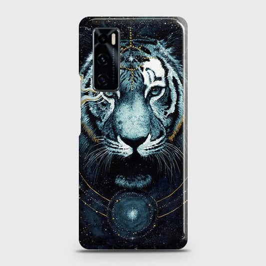 Vivo V20 SE Cover - Vintage Galaxy Tiger Printed Hard Case with Life Time Colors Guarantee ( Fast Delivery )