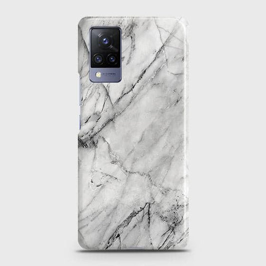 Vivo V21 Cover - Matte Finish - Trendy White Marble Printed Hard Case with Life Time Colors Guarantee ( Fast Delivery )
