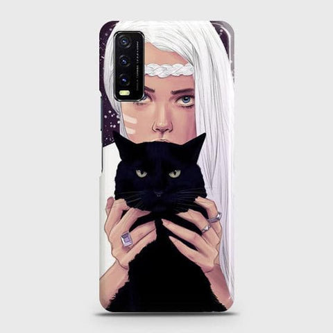 Vivo Y11s Cover - Trendy Wild Black Cat Printed Hard Case with Life Time Colors Guarantee ( Fast Delivery )