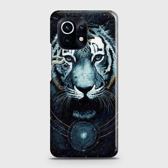 Xiaomi 11 Lite 5G NE Cover - Vintage Galaxy Tiger Printed Hard Case with Life Time Colors Guarantee B66