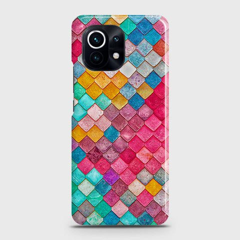 Xiaomi 11 Lite 5G NE Cover - Chic Colorful Mermaid Printed Hard Case with Life Time Colors Guarantee