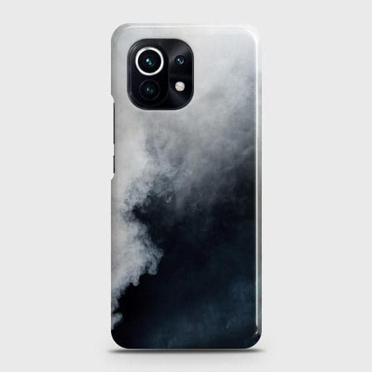 Xiaomi 11 Lite 5G NE Cover - Matte Finish - Trendy Misty White and Black Marble Printed Hard Case with Life Time Colors Guarante