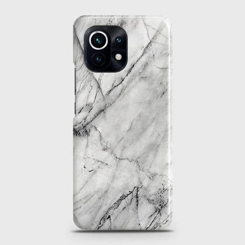 Xiaomi 11 Lite 5G NE Cover - Matte Finish - Trendy White Marble Printed Hard Case with Life Time Colors Guarantee