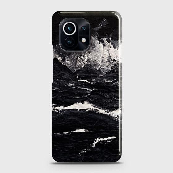 Xiaomi 11 Lite 5G NE Cover - Black Ocean Marble Trendy Printed Hard Case with Life Time Colors Guarantee