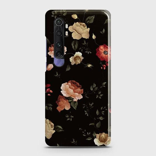 Xiaomi Mi Note 10 Lite Cover ( Some Extra Space in Camera Hole) - Matte Finish - Dark Rose Vintage Flowers Printed Hard Case with Life Time Colors Guarantee ( Fast Delivery )