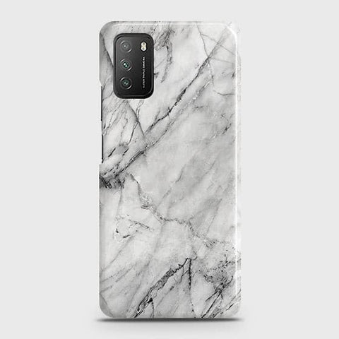 Xiaomi Redmi 9T Cover - Matte Finish - Trendy White Marble Printed Hard Case with Life Tie Colors Guarantee b62 ( Fast Delivery )