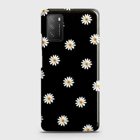 Xiaomi Redmi Note 9 4G Cover - White Bloom Flowers with Black Background Printed Hard Case with Life Time Colors Guarantee g37 ( Fast Delivery )