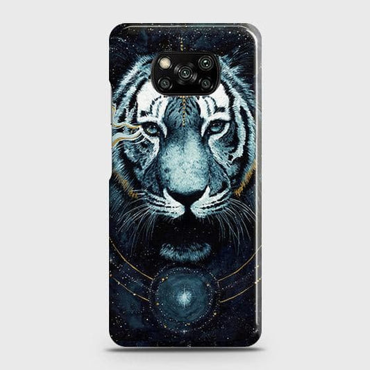 Xiaomi Poco X3 Cover - Vintage Galaxy Tiger Printed Hard Case with Life Time Colors Guarantee ( Fast Delivery )