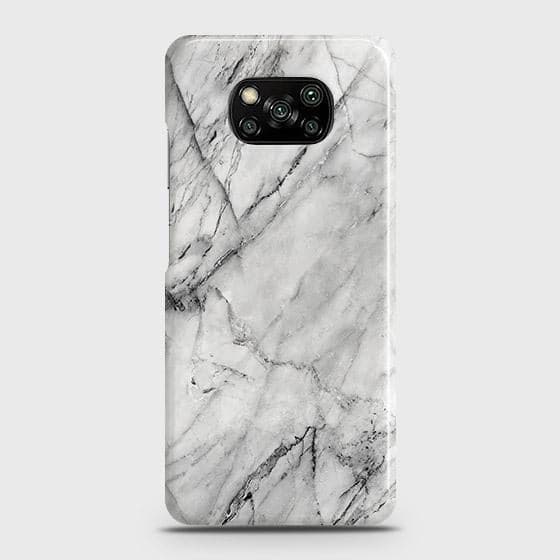 Xiaomi Poco X3 Cover - Matte Finish - Trendy White Marble Printed Hard Case with Life Time Colors Guarantee ( Fast Delivery )