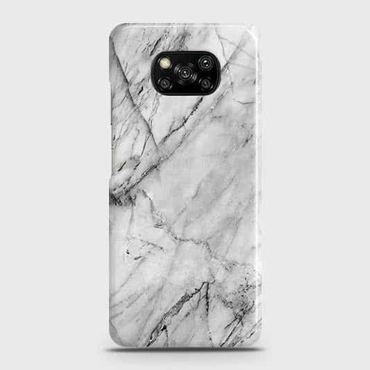 Xiaomi Poco X3 Cover - Matte Finish - Trendy White Marble Printed Hard Case with Life Time Colors Guarantee ( Fast Delivery )