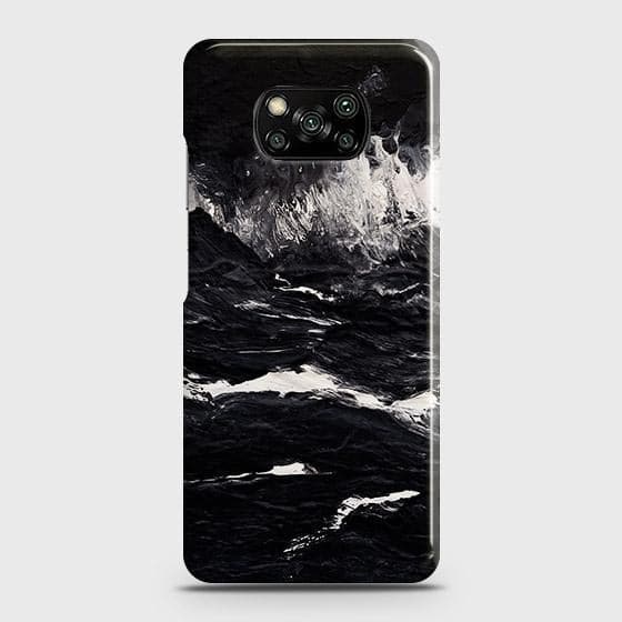 Xiaomi Poco X3 Cover - Black Ocean Marble Trendy Printed Hard Case with Life Time Colors Guarantee ( Fast Delivery )