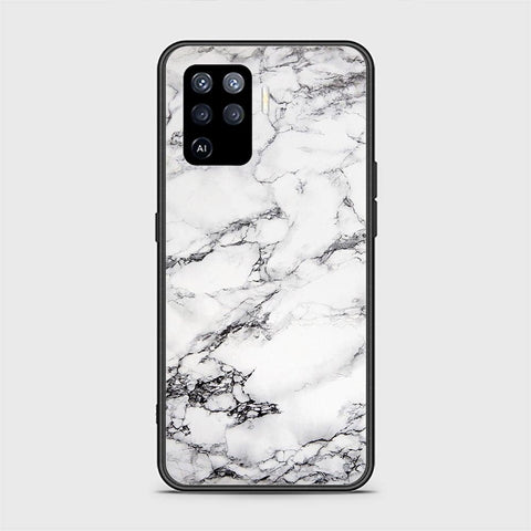 Oppo A94 Cover - White Marble Series - D356 - HQ Ultra Shine Premium Infinity Glass Soft Silicon Borders Case ( Fast Delivery )