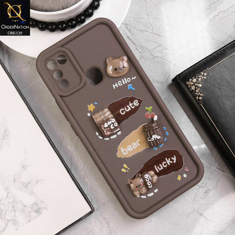 Infinix Hot 9 Play - Brown - Trendy 3D Cute Cartoon And Coffee Chocolate Soft Silicon Shockproof Case With Camera Protection