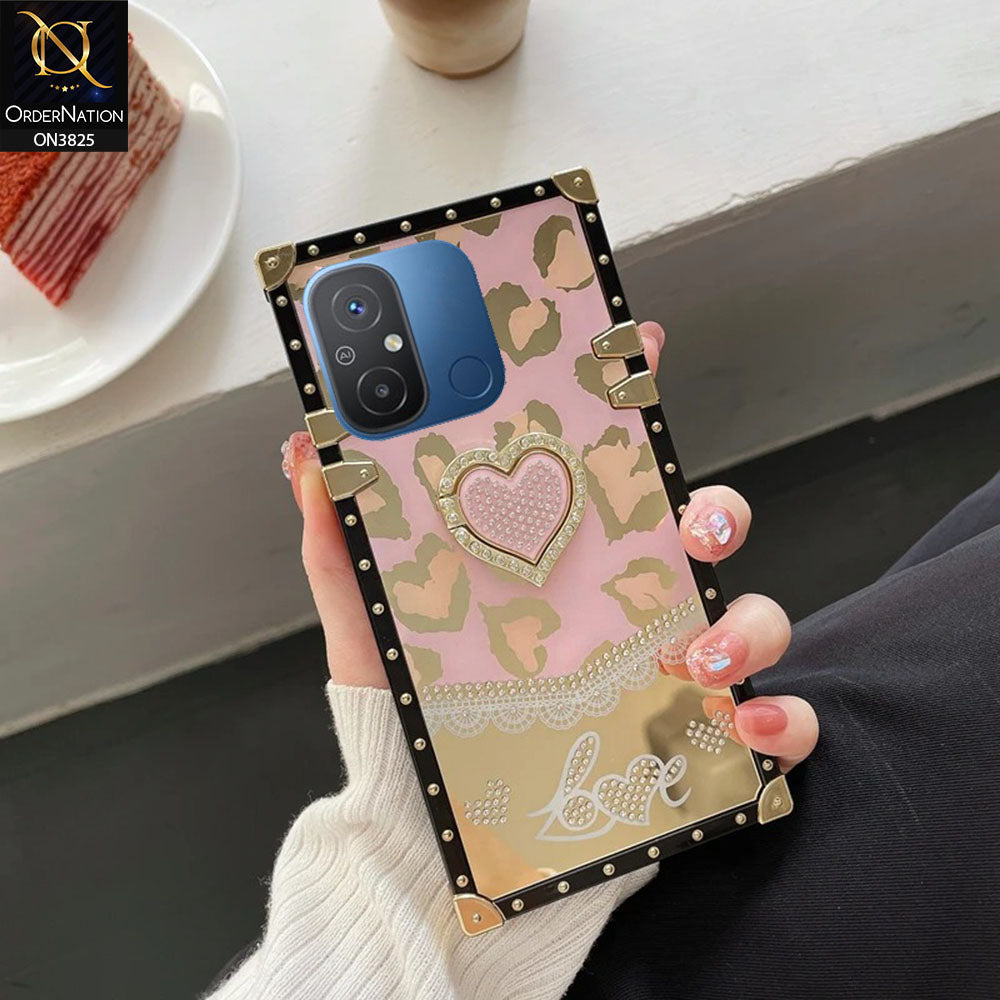 Xiaomi Poco C55 Cover - Design 1 - Heart Bling Diamond Glitter Soft TPU Trunk Case With Ring Holder