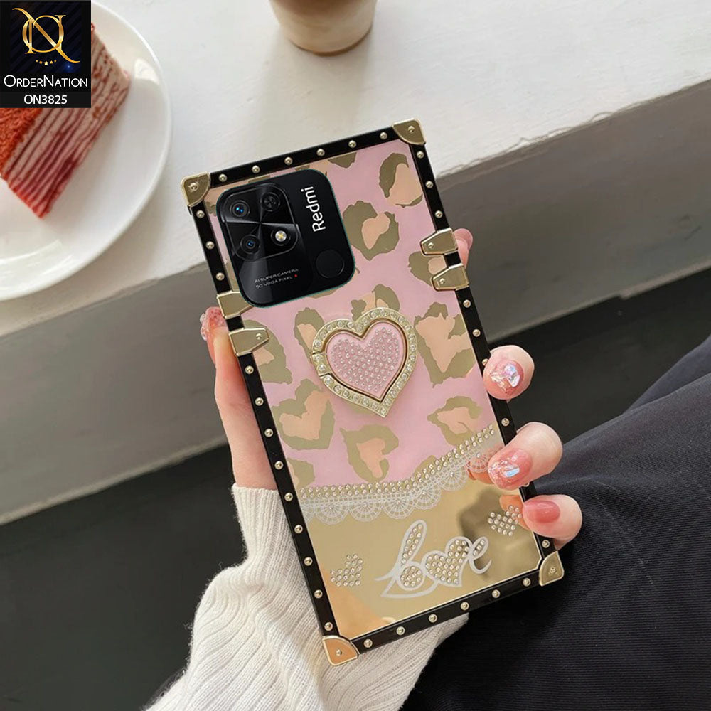 Xiaomi Redmi 10C Cover - Design 1 - Heart Bling Diamond Glitter Soft TPU Trunk Case With Ring Holder