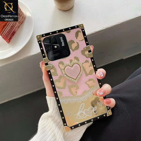 Xiaomi Redmi 10C Cover - Design 1 - Heart Bling Diamond Glitter Soft TPU Trunk Case With Ring Holder