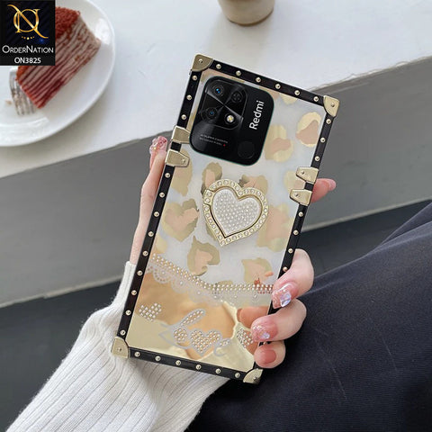 Xiaomi Redmi 10C Cover - Design 2 - Heart Bling Diamond Glitter Soft TPU Trunk Case With Ring Holder