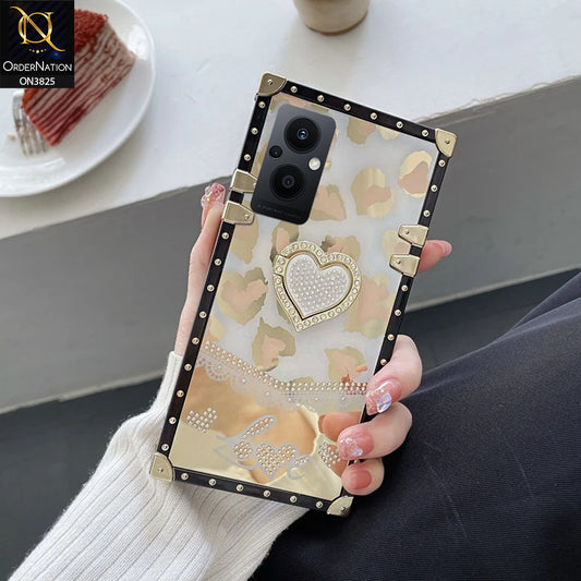 Oppo Reno 7 Lite Cover - Design2 - Heart Bling Diamond Glitter Soft TPU Trunk Case With Ring Holder