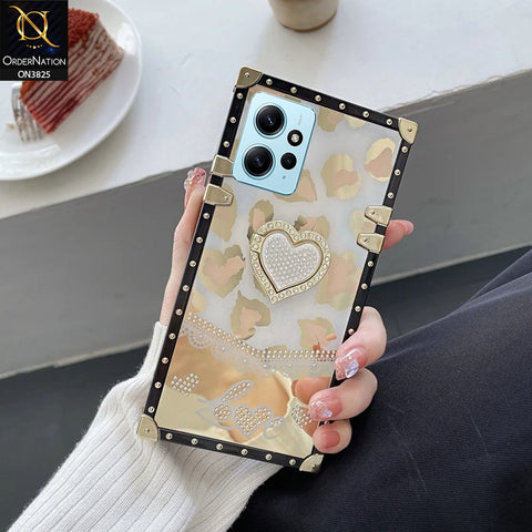 Xiaomi Redmi Note 12 4G Cover - Design2 - Heart Bling Diamond Glitter Soft TPU Trunk Case With Ring Holder