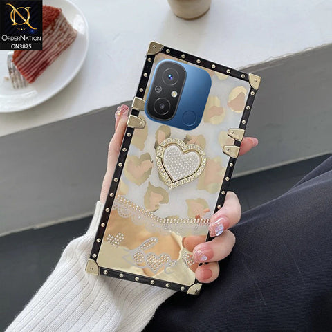 Xiaomi Redmi 12C Cover - Design 2 - Heart Bling Diamond Glitter Soft TPU Trunk Case With Ring Holder