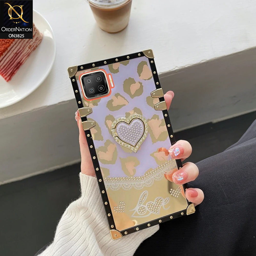 Oppo A93 Cover - Design3 - Heart Bling Diamond Glitter Soft TPU Trunk Case With Ring Holder