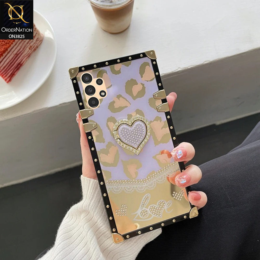 Samsung Galaxy A13 4G Cover - Design 3 - Heart Bling Diamond Glitter Soft TPU Trunk Case With Ring Holder