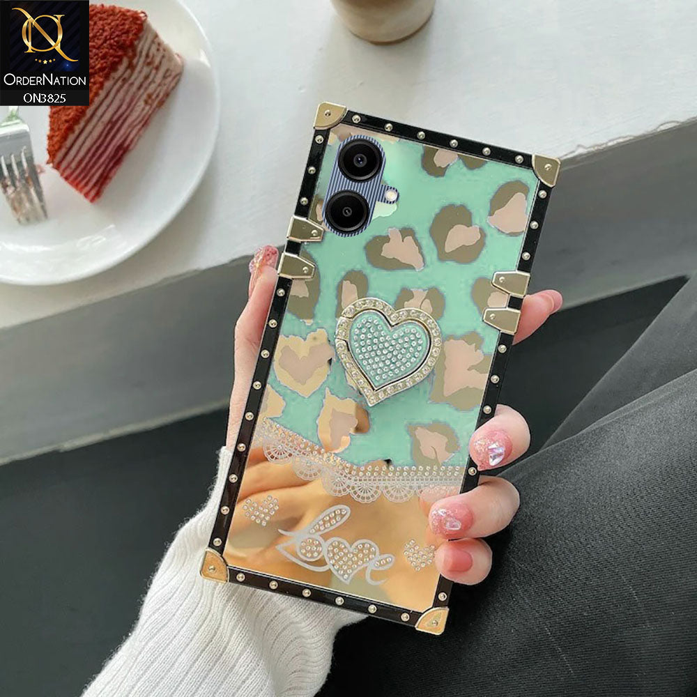 Samsung Galaxy A06 Cover - Design6 - Heart Bling Diamond Glitter Soft TPU Trunk Case With Ring Holder