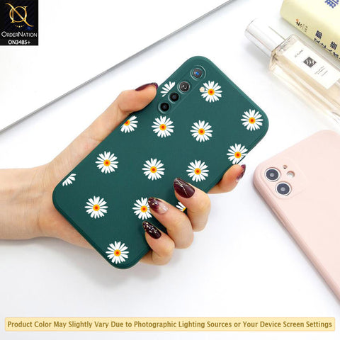 Realme X2 Cover - ONation Daisy Series - HQ Liquid Silicone Elegant Colors Camera Protection Soft Case