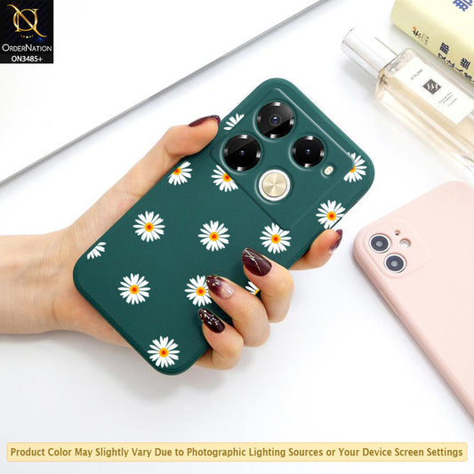 Infinix Note 40 Pro Cover - ONation Daisy Series - HQ Liquid Silicone Elegant Colors Camera Protection Soft Case