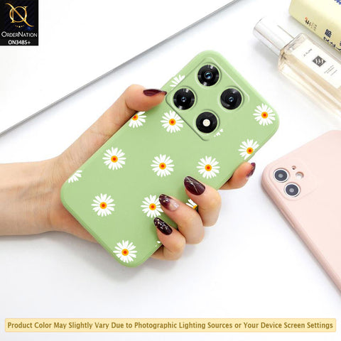 Infinix Note 30 Pro Cover - ONation Daisy Series - HQ Liquid Silicone Elegant Colors Camera Protection Soft Case