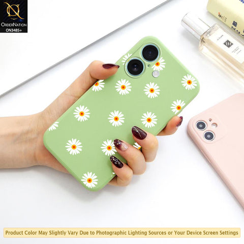 iPhone 16 Cover - ONation Daisy Series - HQ Liquid Silicone Elegant Colors Camera Protection Soft Case