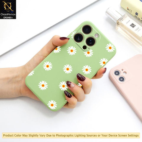 iPhone 16 Pro Cover - ONation Daisy Series - HQ Liquid Silicone Elegant Colors Camera Protection Soft Case