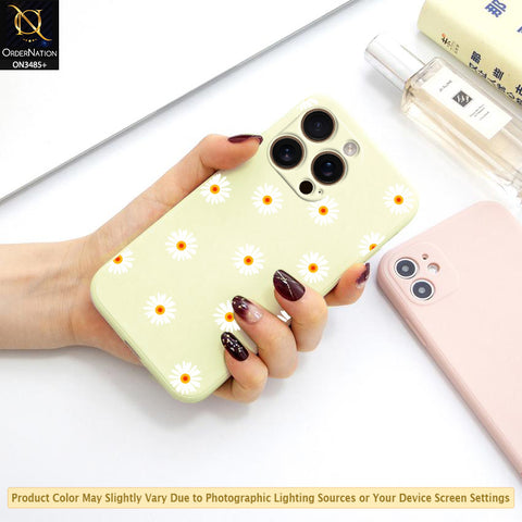 iPhone 15 Pro Max Cover - ONation Daisy Series - HQ Liquid Silicone Elegant Colors Camera Protection Soft Case