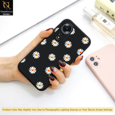 Oppo A58 4G Cover - ONation Daisy Series - HQ Liquid Silicone Elegant Colors Camera Protection Soft Case
